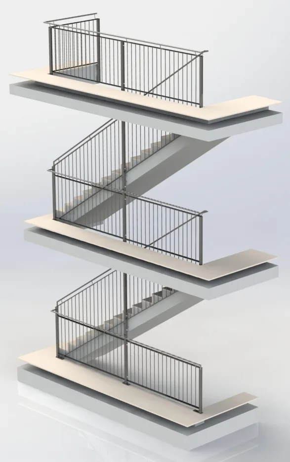 Mehrgeschossige Stiegenanlage